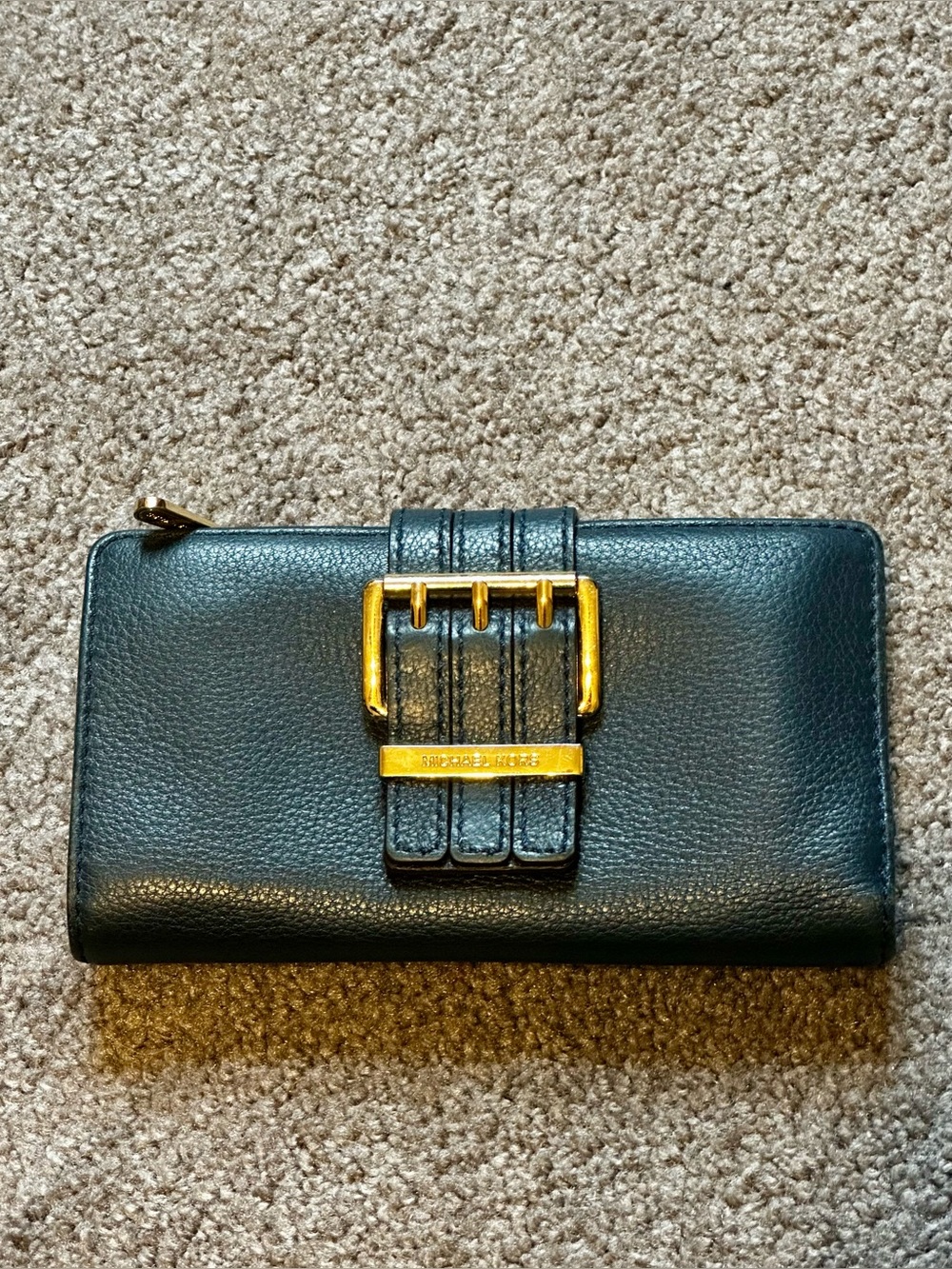 Michael Kors Black Wallet with Gold-Tone Buckle